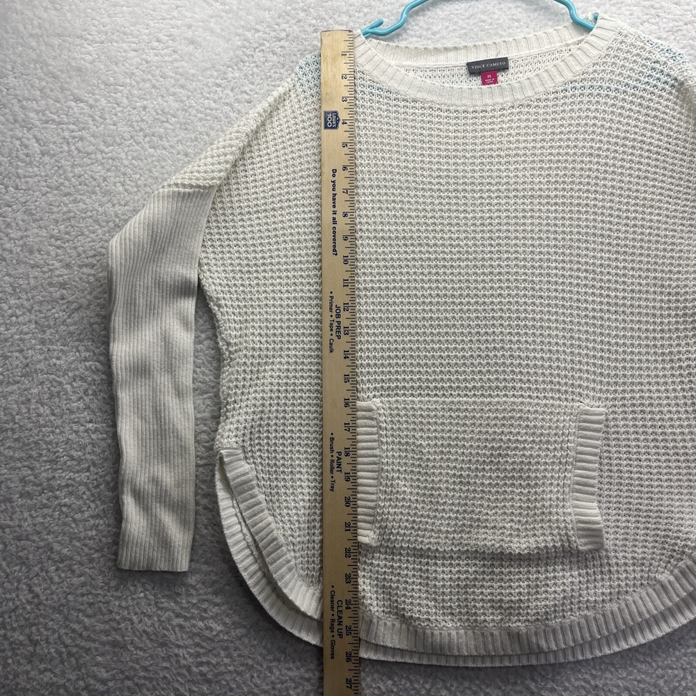 Vince Camuto Sweater Womens XS White Soft Knit Pullover Long Sleeve Active Chore - Picture 7 of 15
